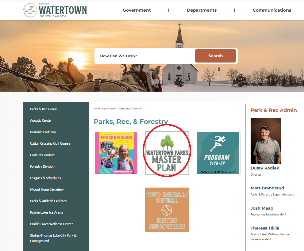 Parks Master Plan Screenshot